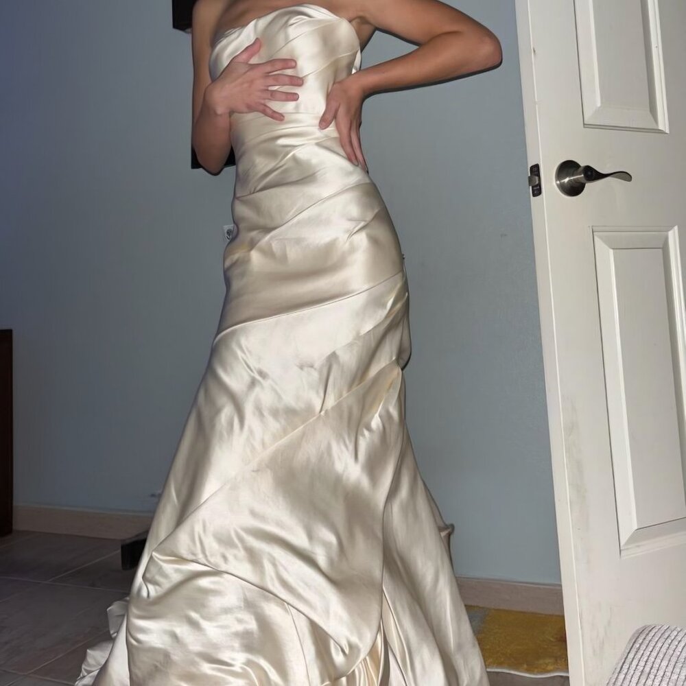 Winnie Couture Romona Fit and Flare Still white floor length size S